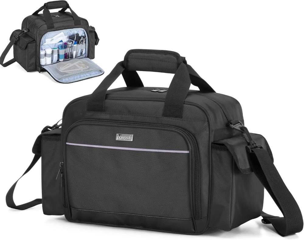Trunab Home Health Nurse Bag Empty, Portable Medical Supplies Shoulder Bag