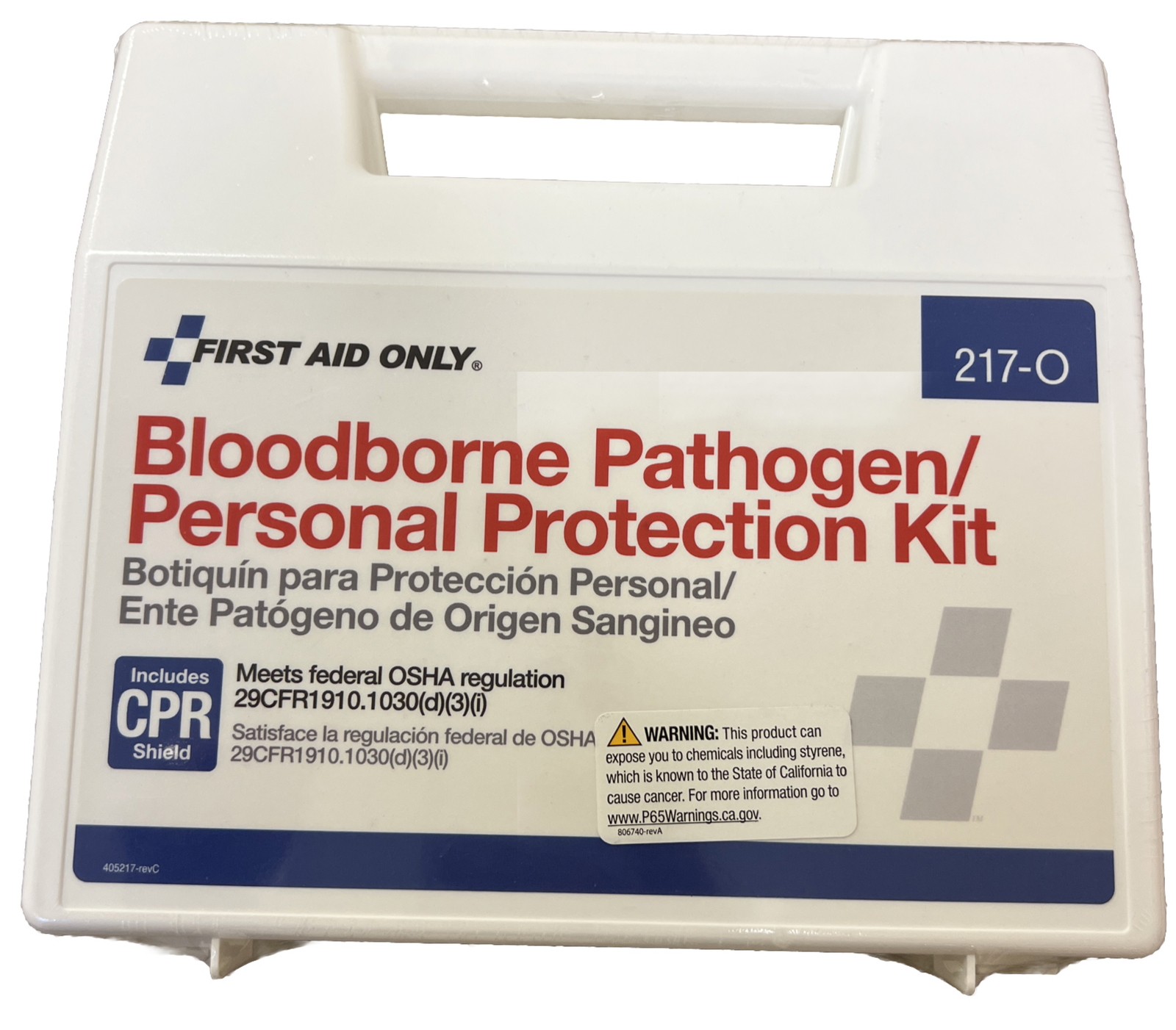 FIRST AID ONLY 217-O Bloodborne Pathogen Kit,Plastic Case