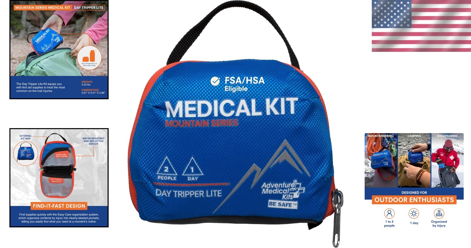 Mountain Series 59-Pc Day Tripper Lite First Aid Kit – Ultralight & Waterproof