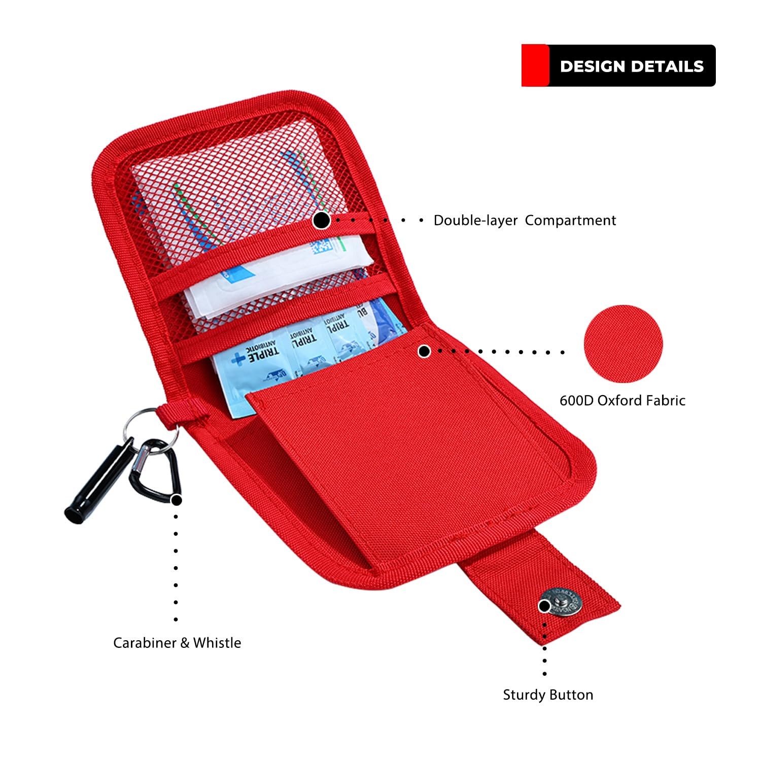 Benelinemed Mini First Aid Kit – 137 Piece Small Emergency Medical Red