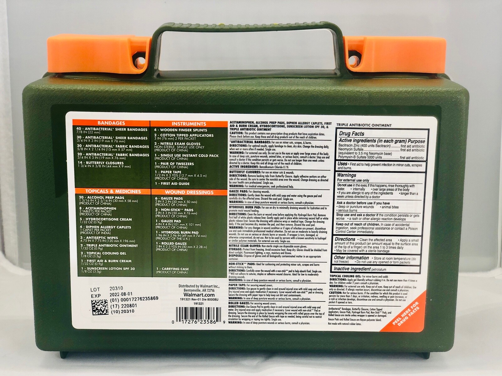 NEW – Ozark Trail Outdoor Equipment All Purpose 205 Pieces First Aid Case Kit