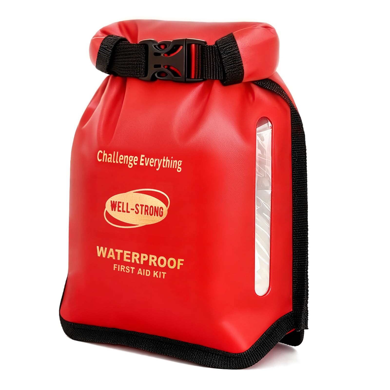 WELL-STRONG Waterproof First Aid Kit 226PCS for Boat Marine – IPX6 Roll Red