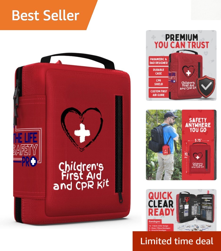 Comprehensive Kids First Aid Kit with CPR Shield – Perfect for Home & Travel Use