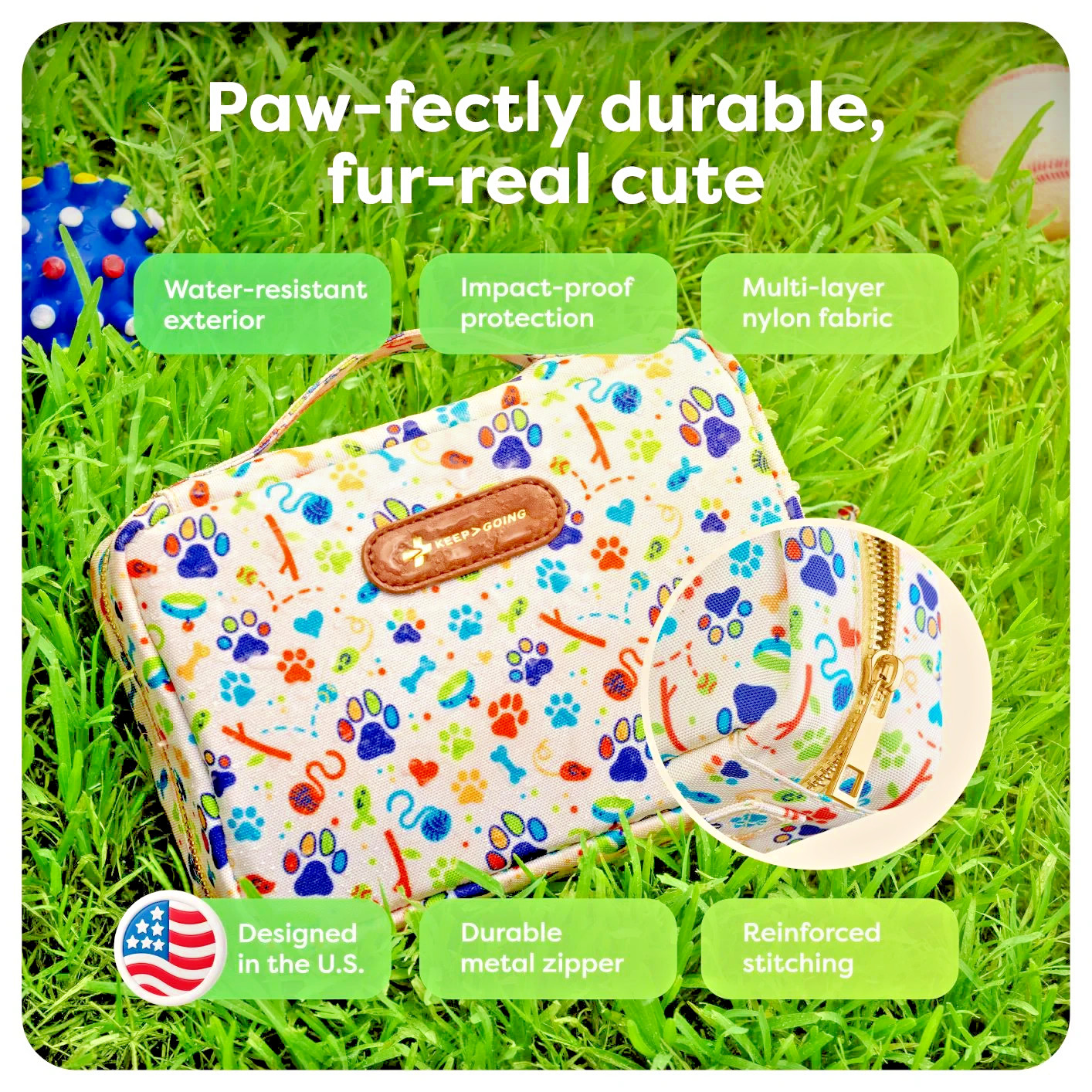 KEEP GOING PAWS 99 pc PET First Aid Kit for Home/Travel, TSA and Vet Approved