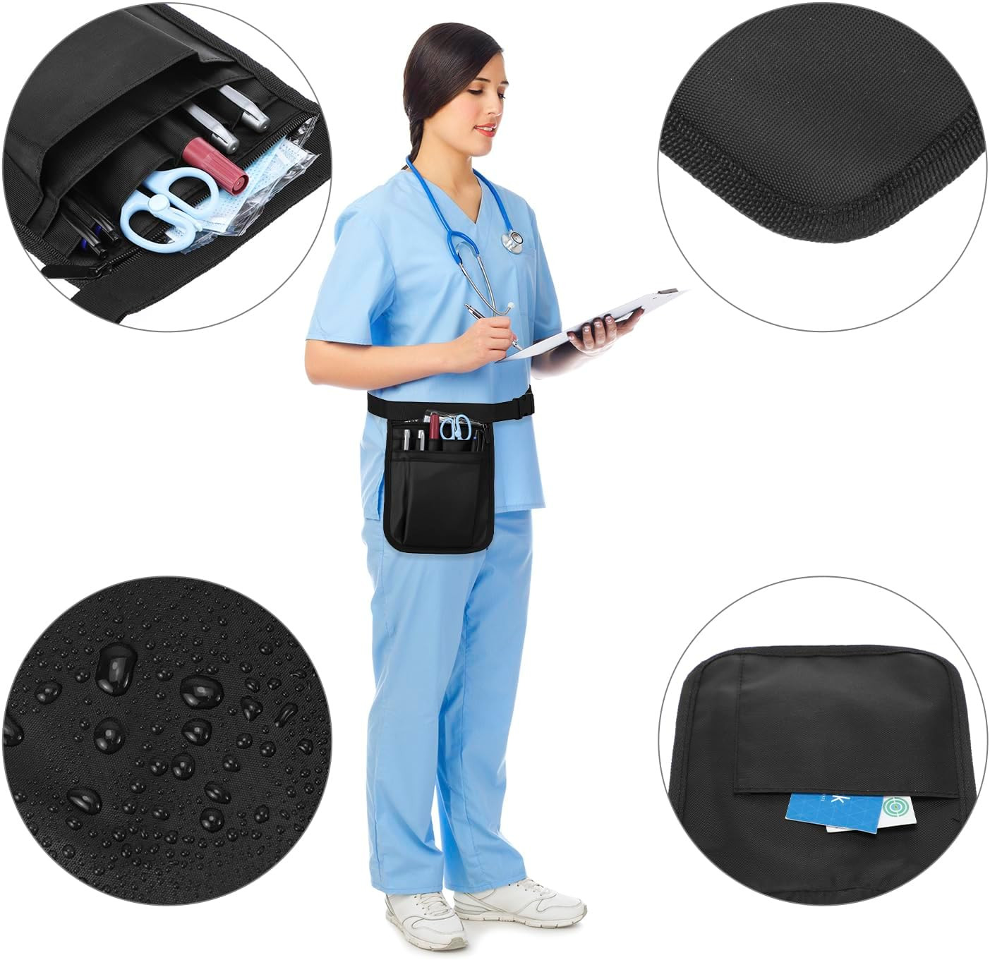 Medical Organizer Belt, Nurse Storage Bag Waist Bag Pouch for Medical Scissors C