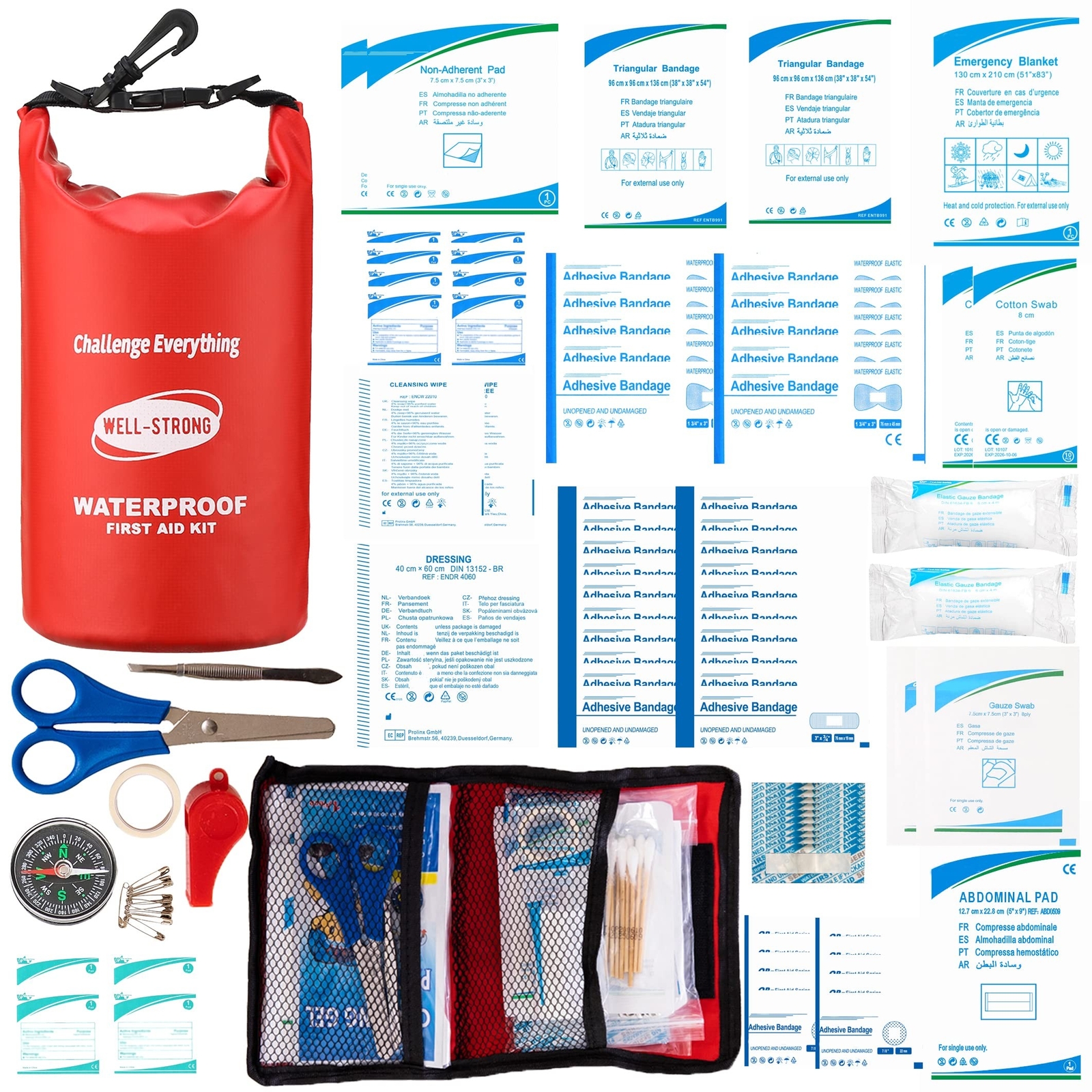 WELL-STRONG Dual Waterproof First Aid Kit Boat Emergency Kit with Buckles for…