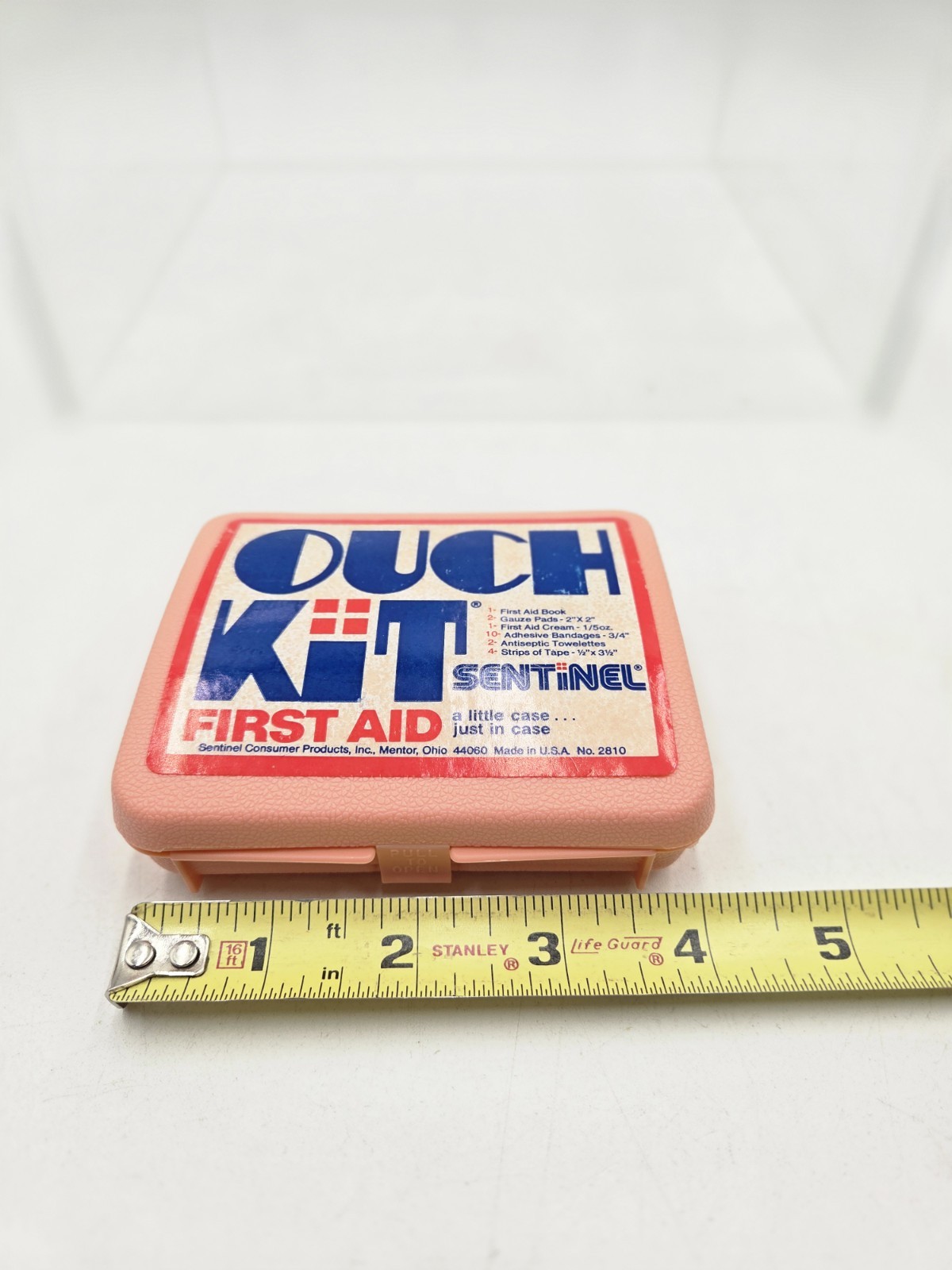 Vintage Sentinel Ouch Kit with Original Packaging and Accessories First Aid Case