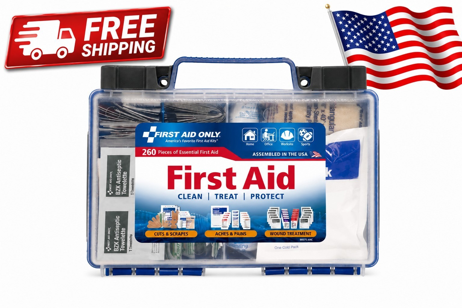 First Aid Only 91248 OSHA First Aid Kit – 260 Piece 50-Person Business Emergency