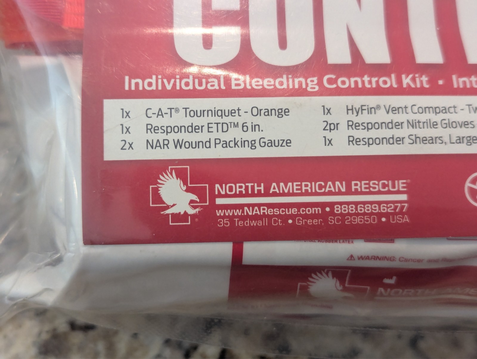 North American Rescue Individual Bleeding Control Kit 80-0466 First Aid 11 PCS