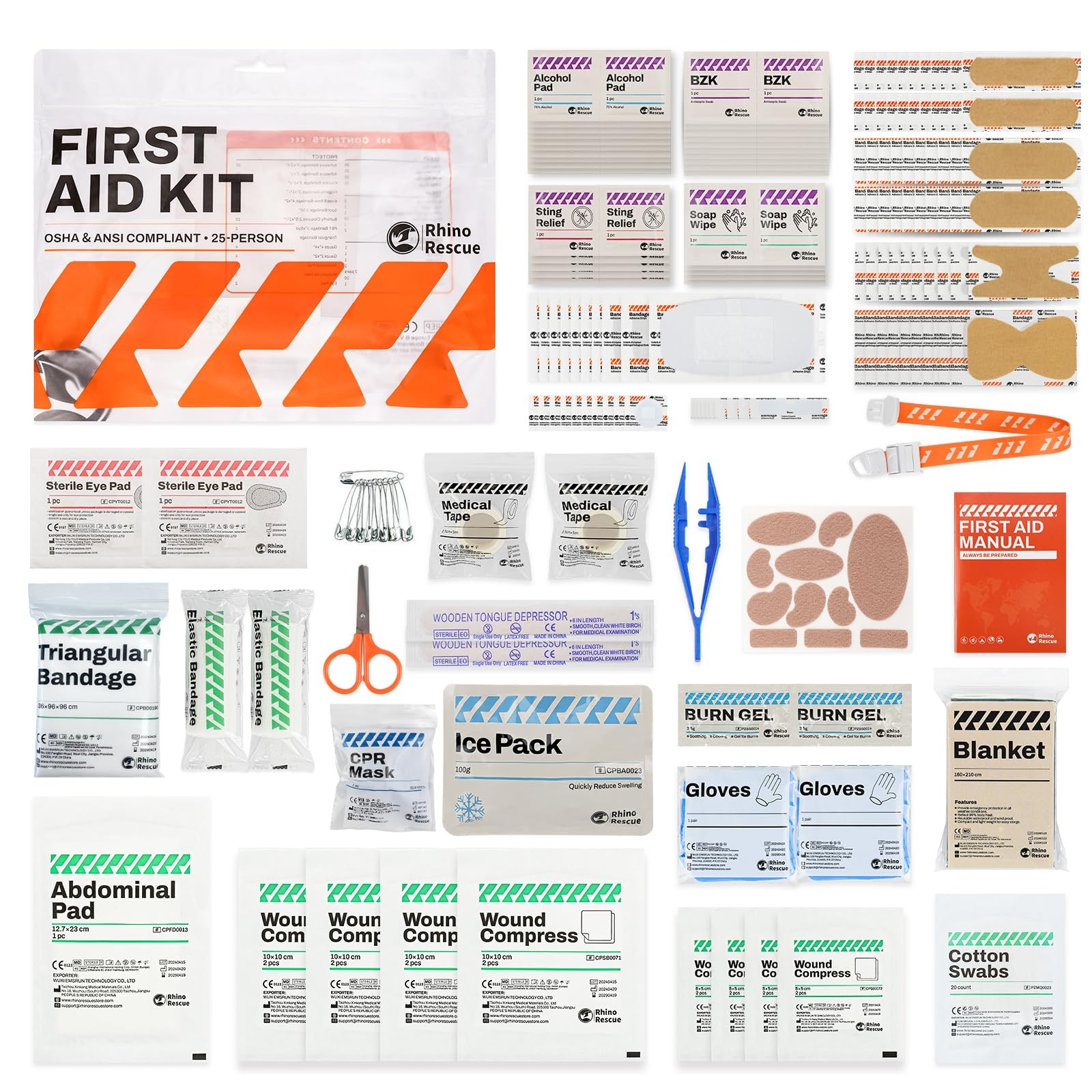 220 Pieces First Aid Kit Refill Bag, Emergency Extra Replacement Supplies, In…