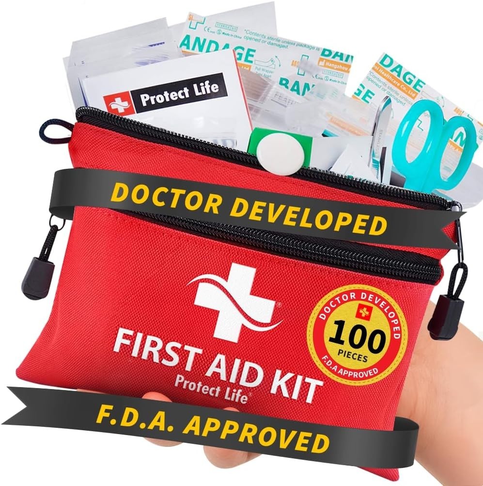 First Aid Kit, Travel First Aid Kit for Car, 100 Piece Compact Emergency Prep…
