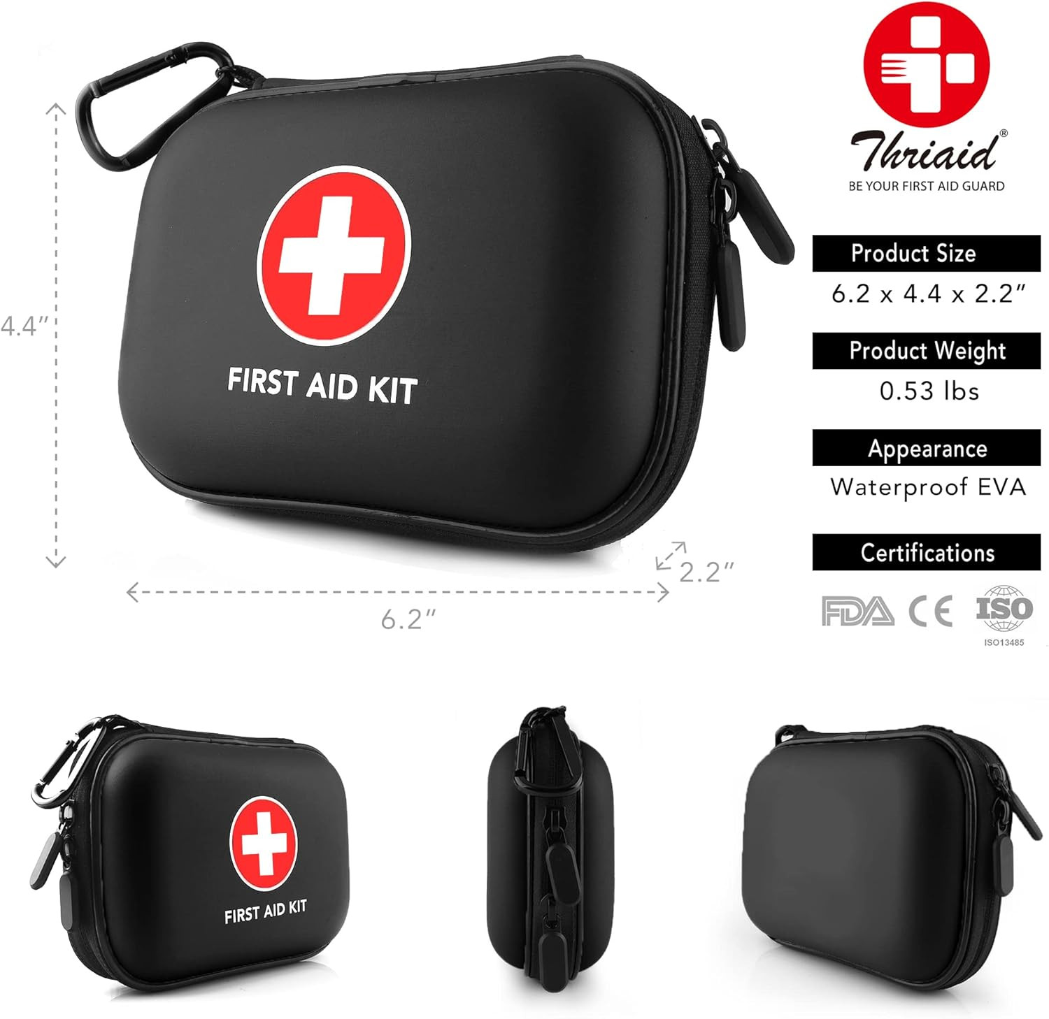 Mini Kit Primeros Auxilios 100 Piezas Estuche Duro Resistente Al Agua Viaje