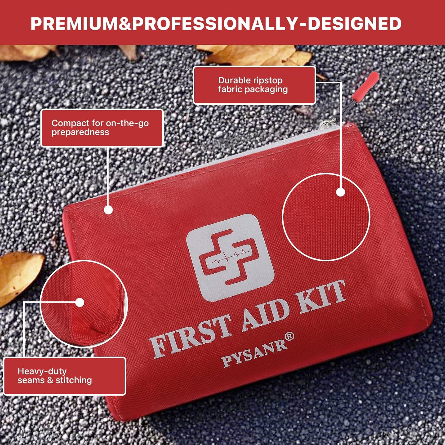 Small First Aid Kit, 150 Piece with Foil Blanket & Scissors, Mini First Aid Bag