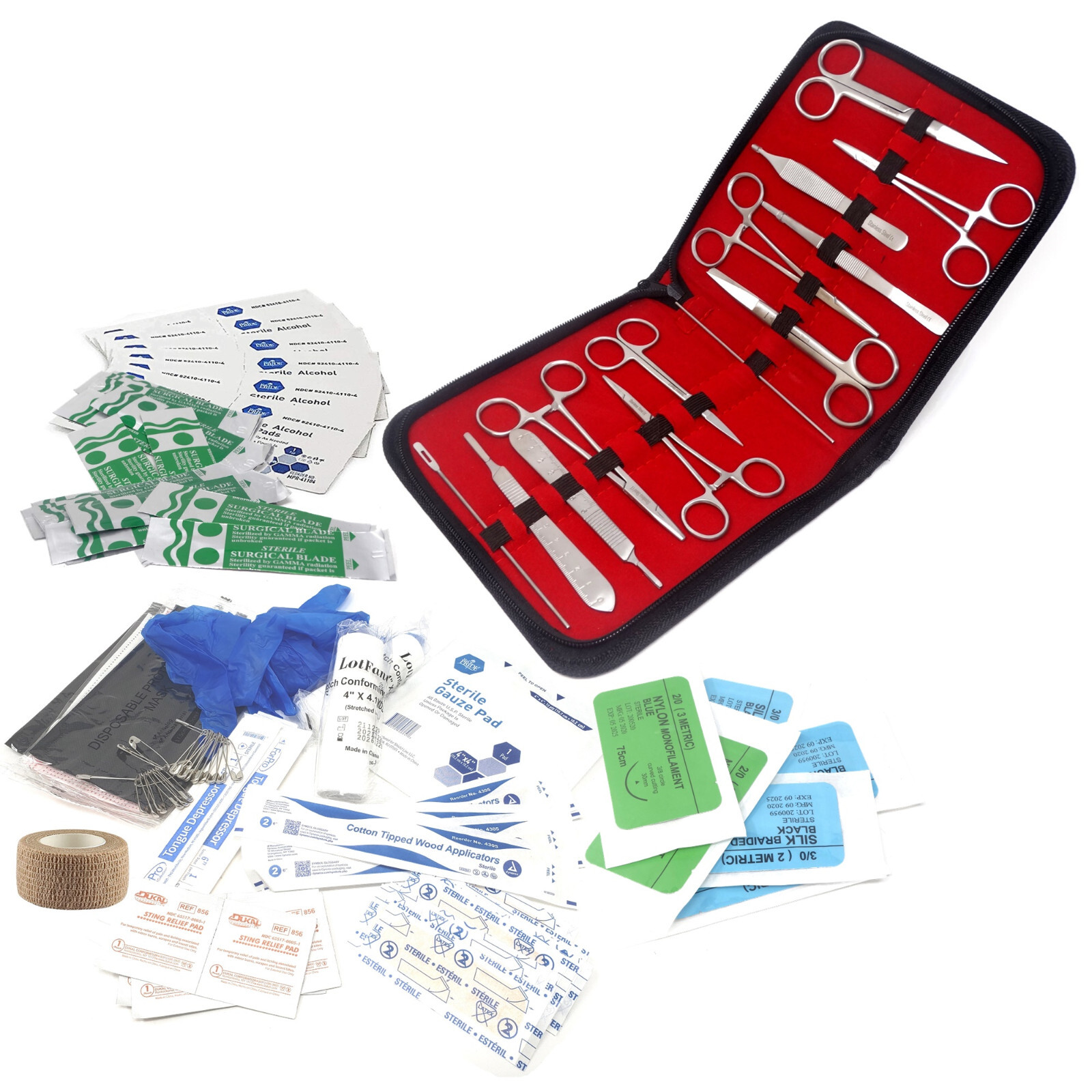 First Aid Responder EMS Emergency Medical Trauma Bag Deluxe Supplies – 119 Pcs