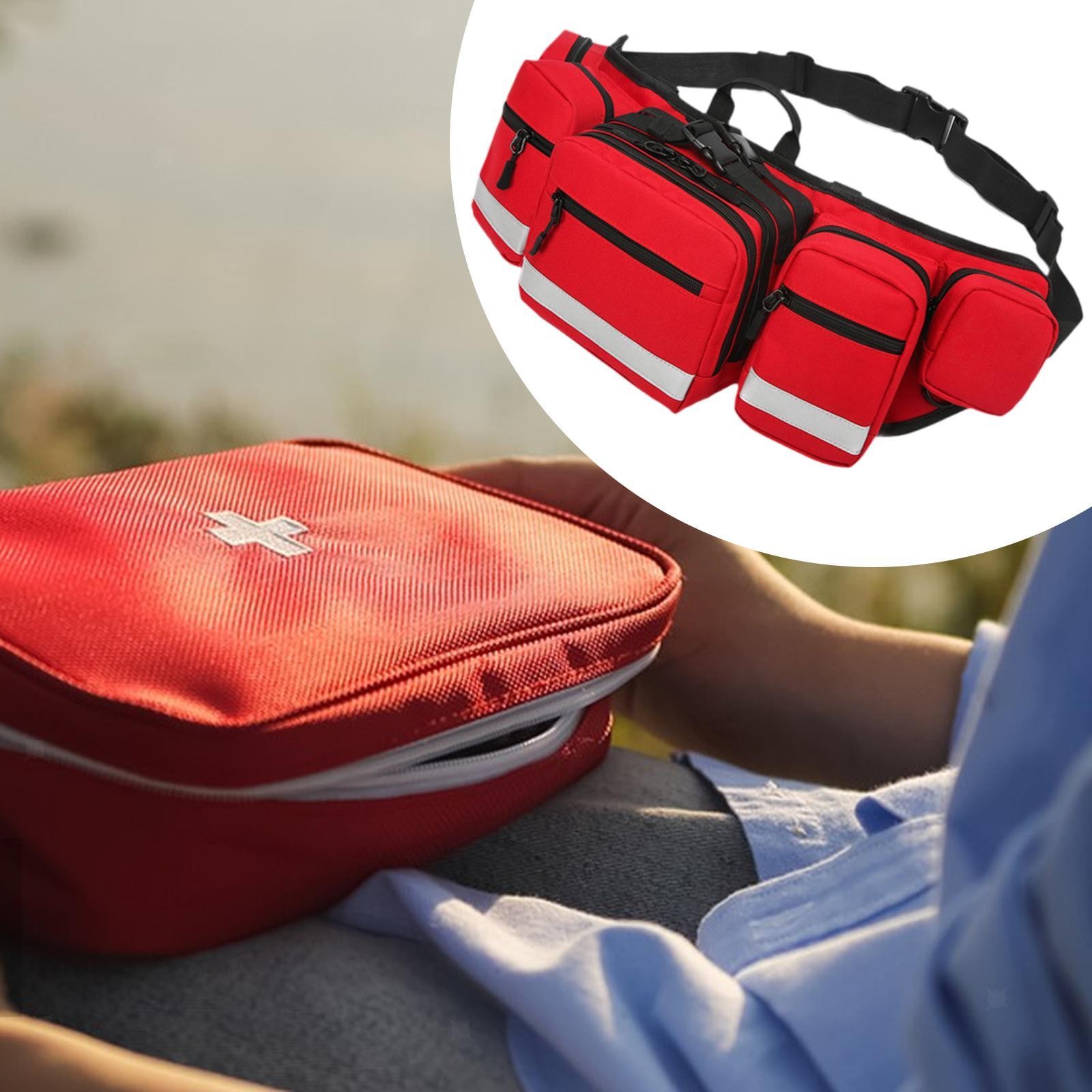 First Aid Waist Bag with Reflective Strip for Camping Outdoor Sports Office