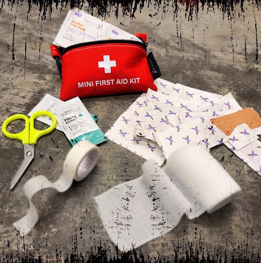 Lightning X Mini First Aid Kit – Compact 20 Piece Emergency Medical Kit with …