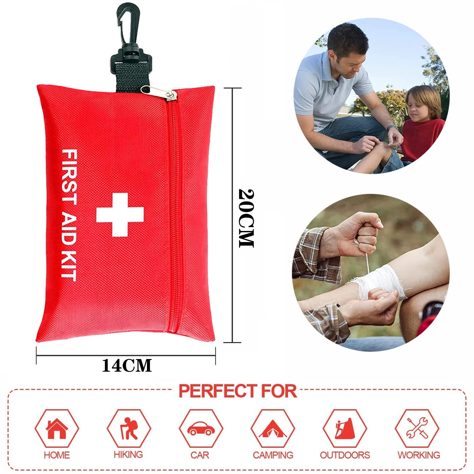 First Aid Kit – 97 Piece – Small Travel Kit, Ideal for Cars,…