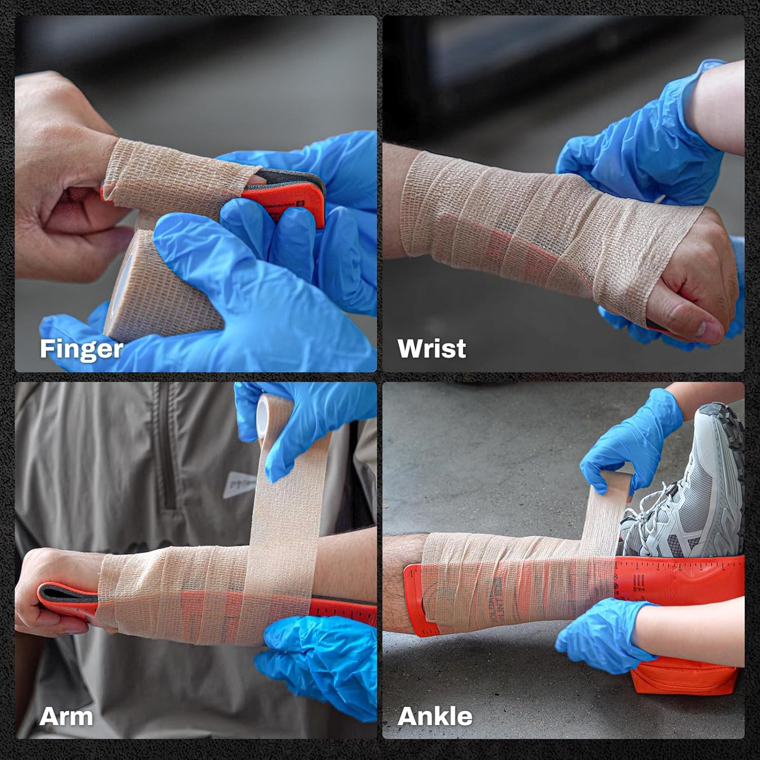 First Aid Splint 36" X 4.3" Orange-Gray, Keep Bones in Position (6, Splint Bundl
