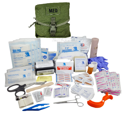 ELITE FIRST AID Corpsman M3 Medic Bag STOCKED Trauma Kit Military Survival ODG