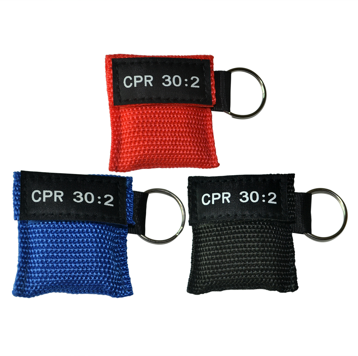 200PCS 6 COLORS CPR MASK ONE-WAY VALVE KEYCHAIN POUCH CPR 30:2 AED FIRST AID