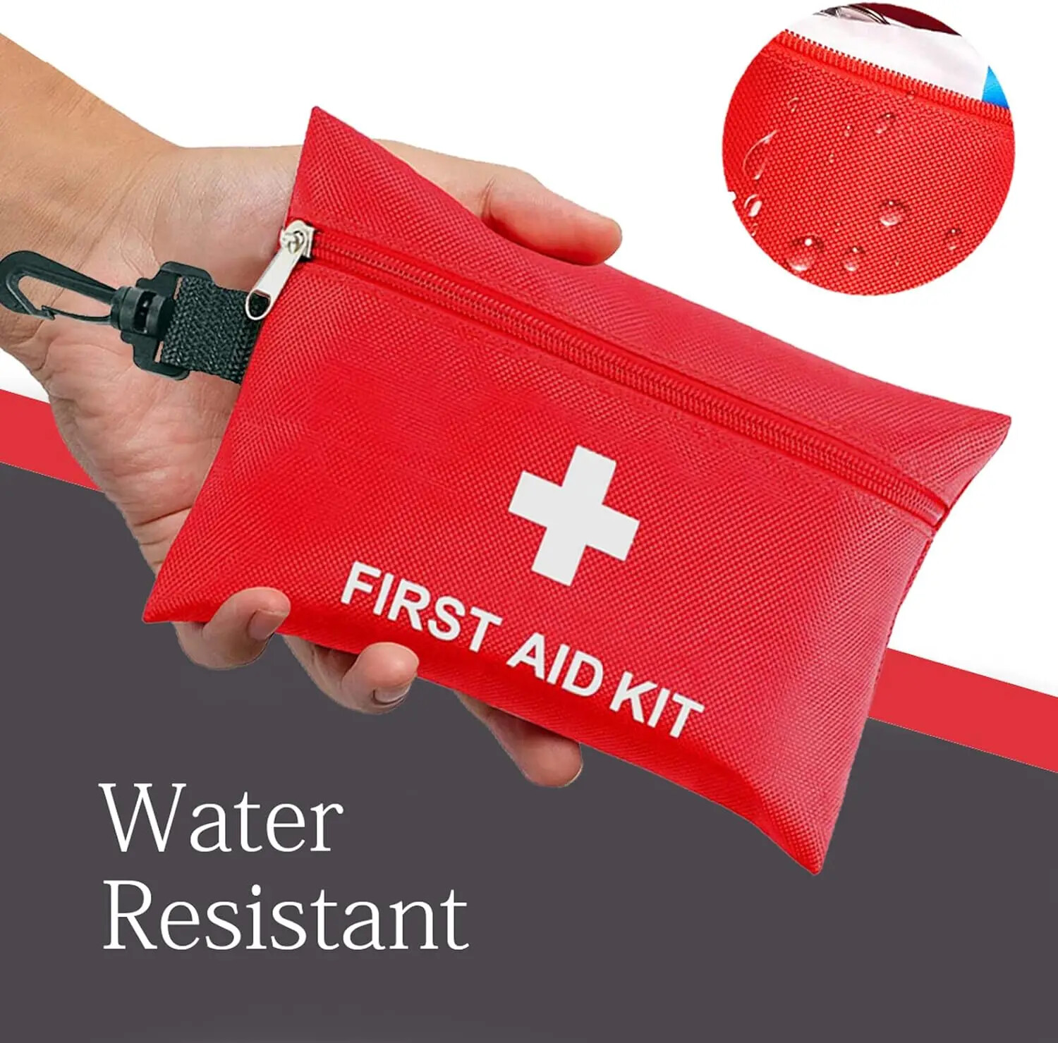 First Aid Kit Complete, 104Pcs Water-Resistant Hard Shell Small Case For Travel