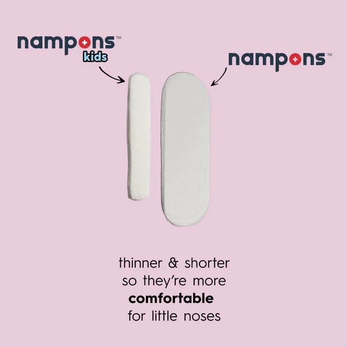 Nampons Kids Nosebleed Stoppers – 12 Easy to Use Nose Bleed Stopper Plugs Kit fo