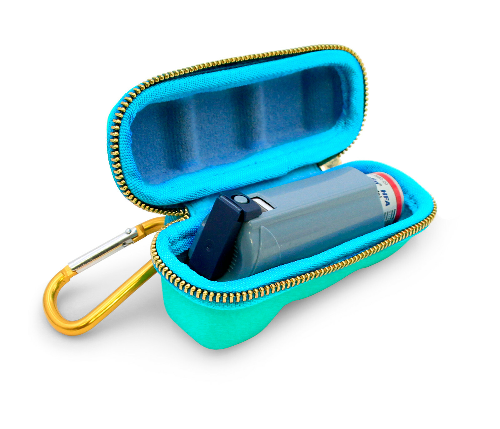 CM Turquoise Asthma Inhaler Travel Case, Does Not Include Inhaler Medicine