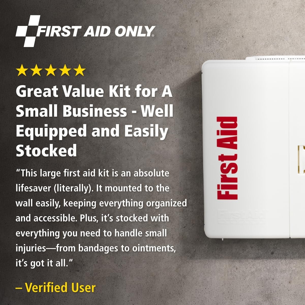 Durable 50-Person OSHA First Aid Kit – 245 Pcs SmartCompliance Plastic Cabinet