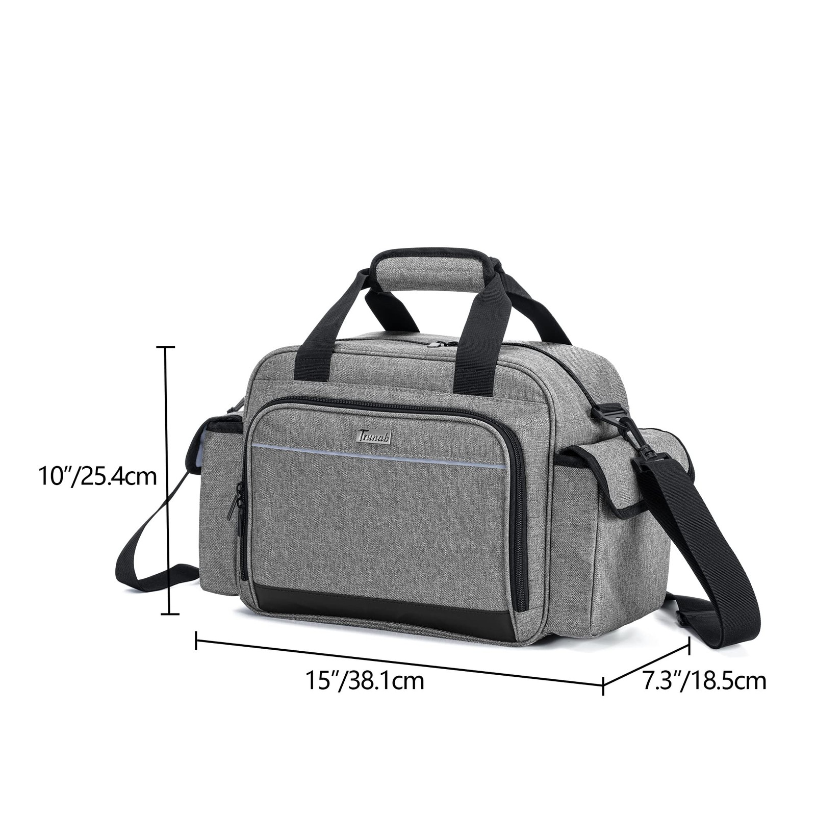 Trunab Home Health Nurse Bag Empty, Portable 1 Count (Pack of 1), Grey