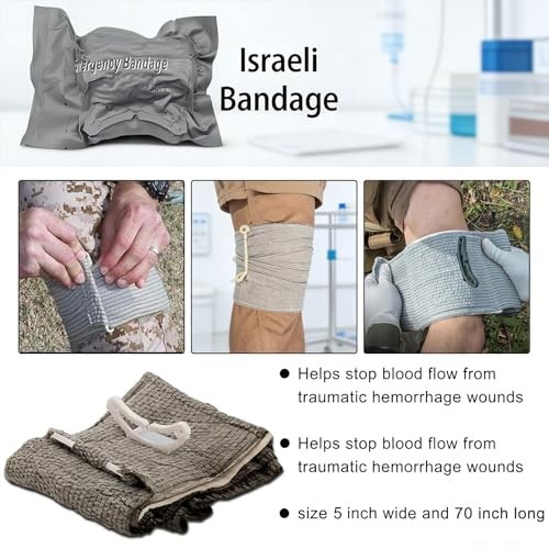Tactical First Aid Kit – 34-Piece Trauma Kit with Tourniquet & Bandages for Car,