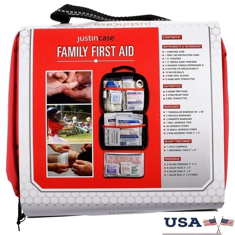Family First Aid Kit Medicated Health Supplies Travel Home Office Case 100 Items