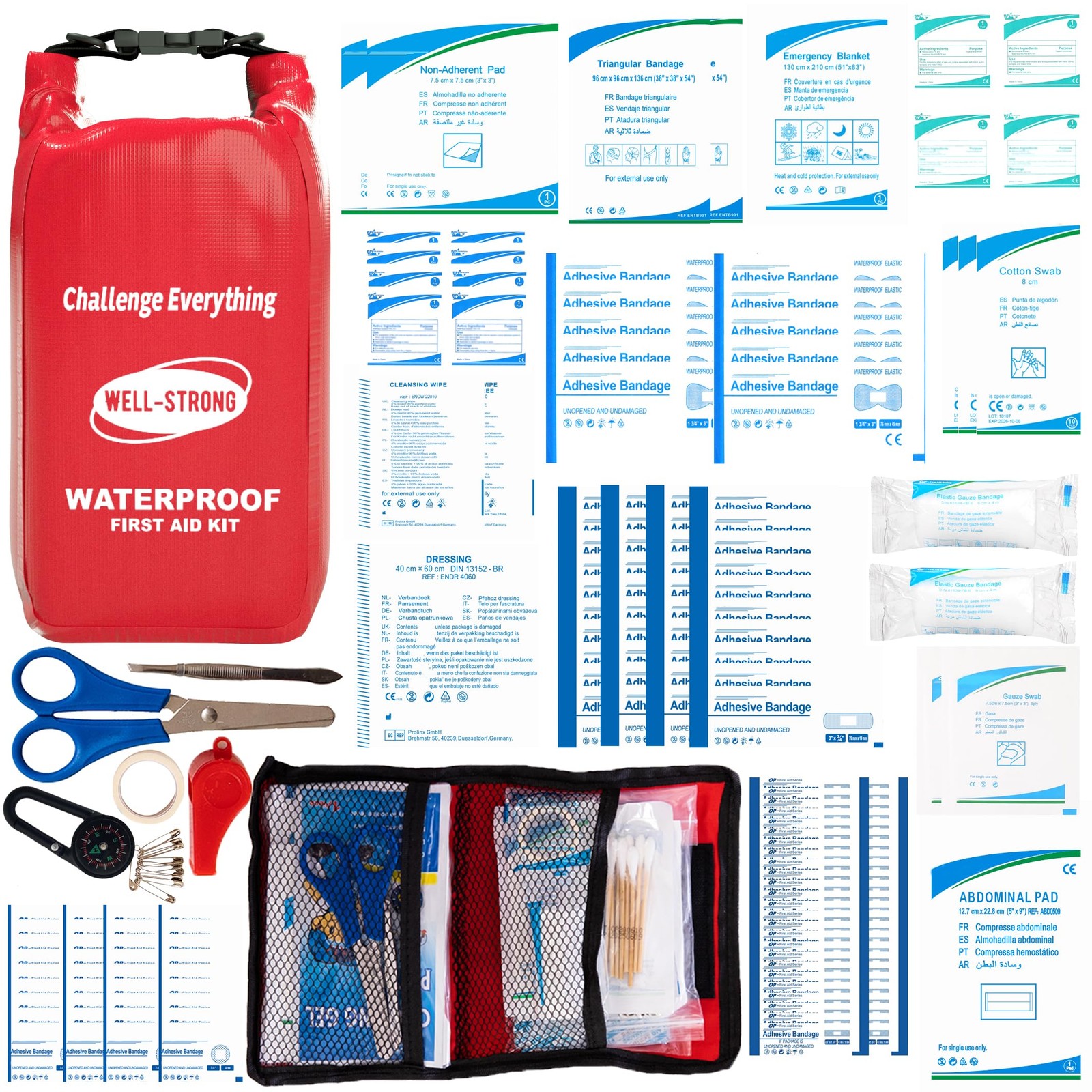 Waterproof First Aid Kit 210Pcs – Boat Safety Supplies for Fishing, Kayaking …