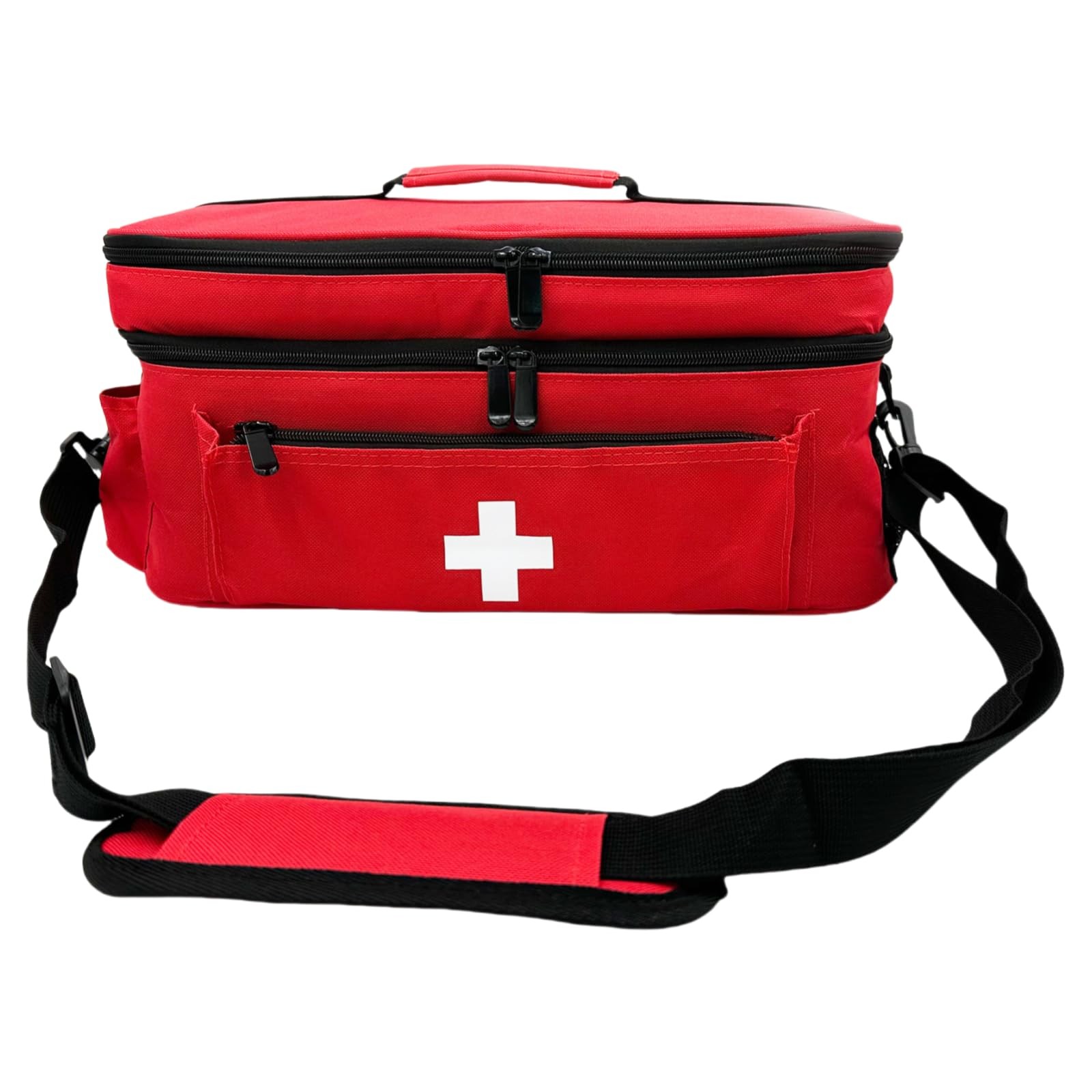 WEEOATAR Medicine Storage Bag Medical Supplies Shoulder Pill Large, Red
