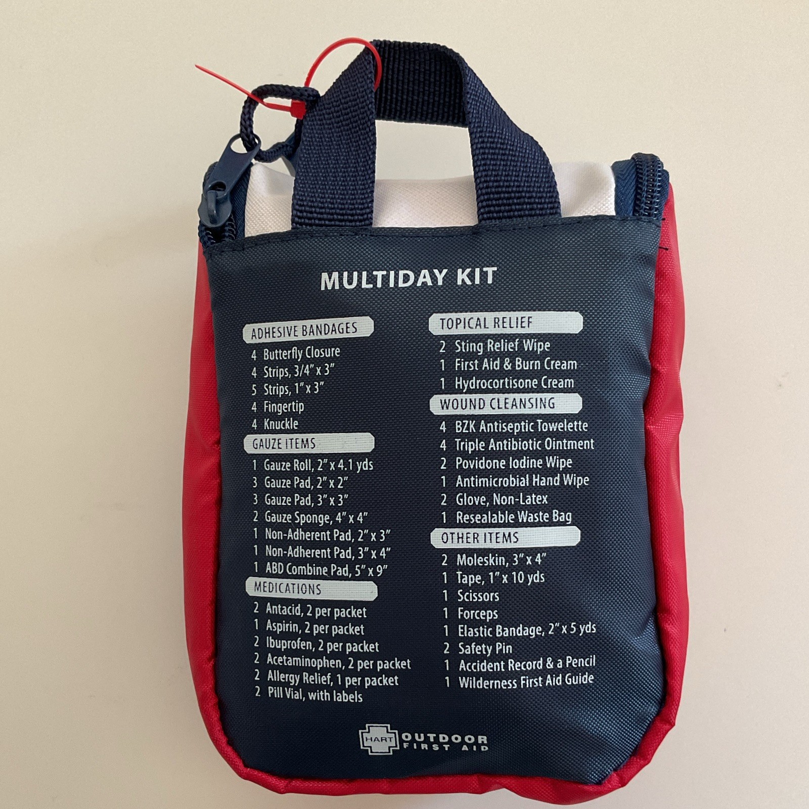 HART Outdoor Multiday First Aid Kit 4 People/5 Days Red White Blue