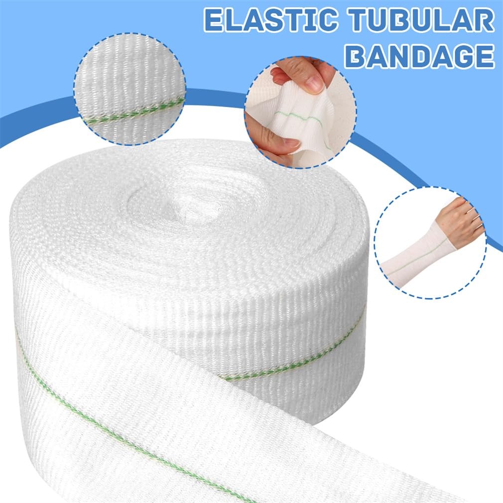Tubular Elastic Sport Bandage 2inch x 32.8 Feet Reusable 5cmx10m, White