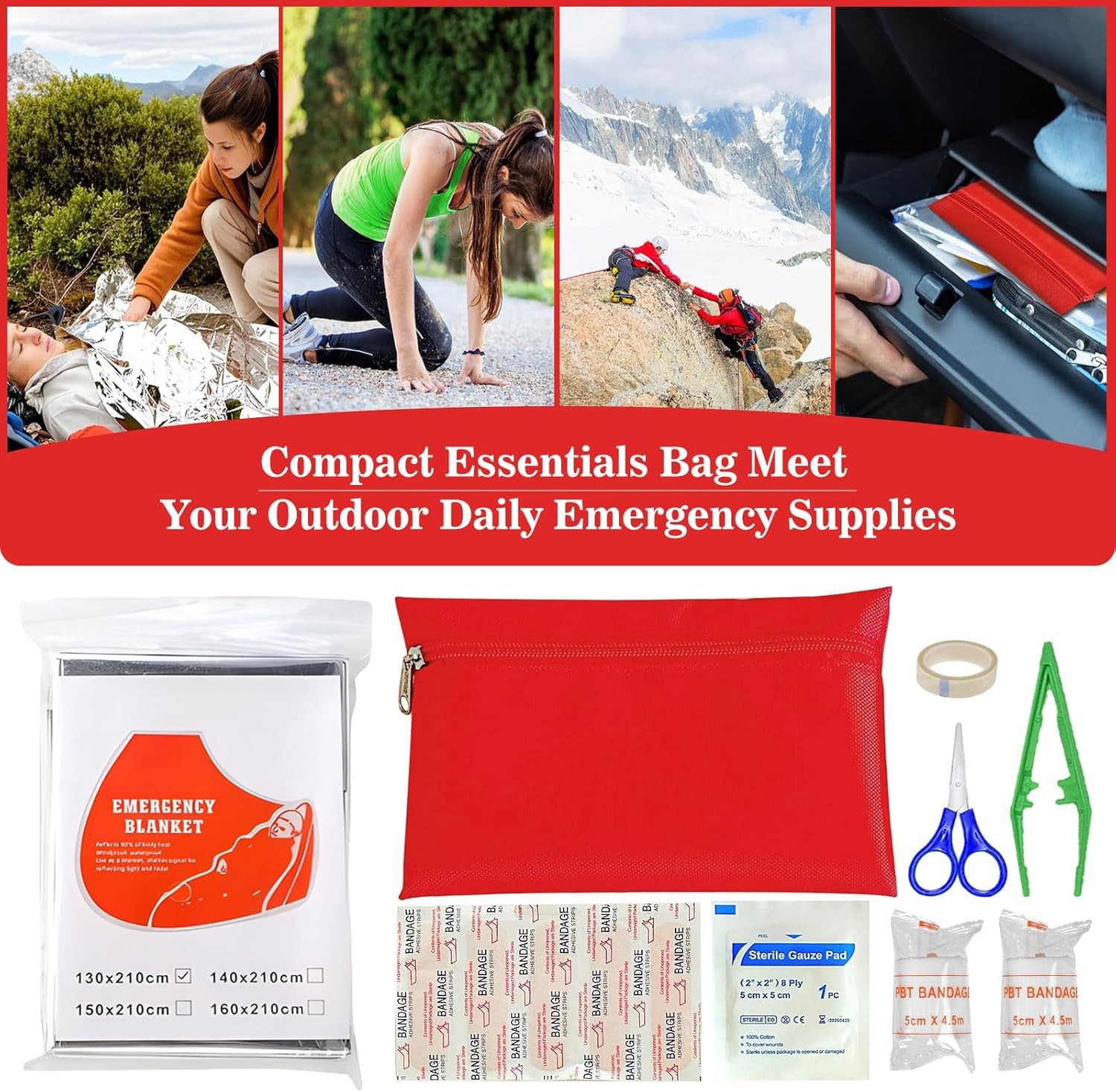Car Emergency Roadside Kit with Air Compressor Jumper Cables