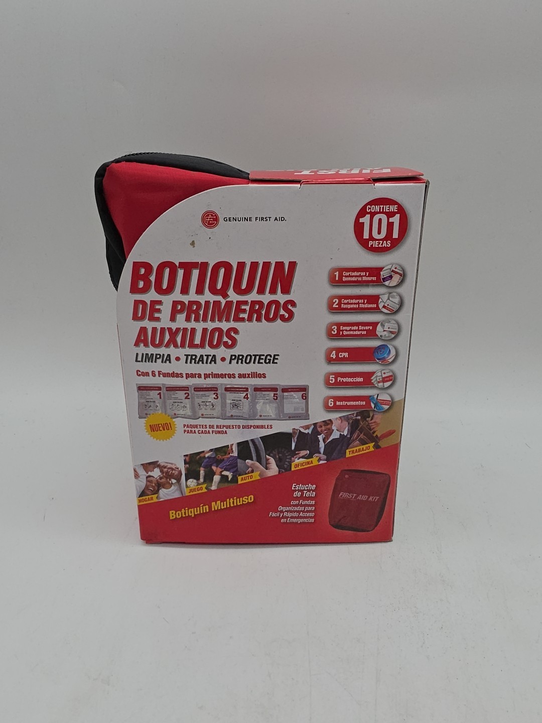 101pc Genuine first aid kit, Red, Portable, Never opened, All purpose kit