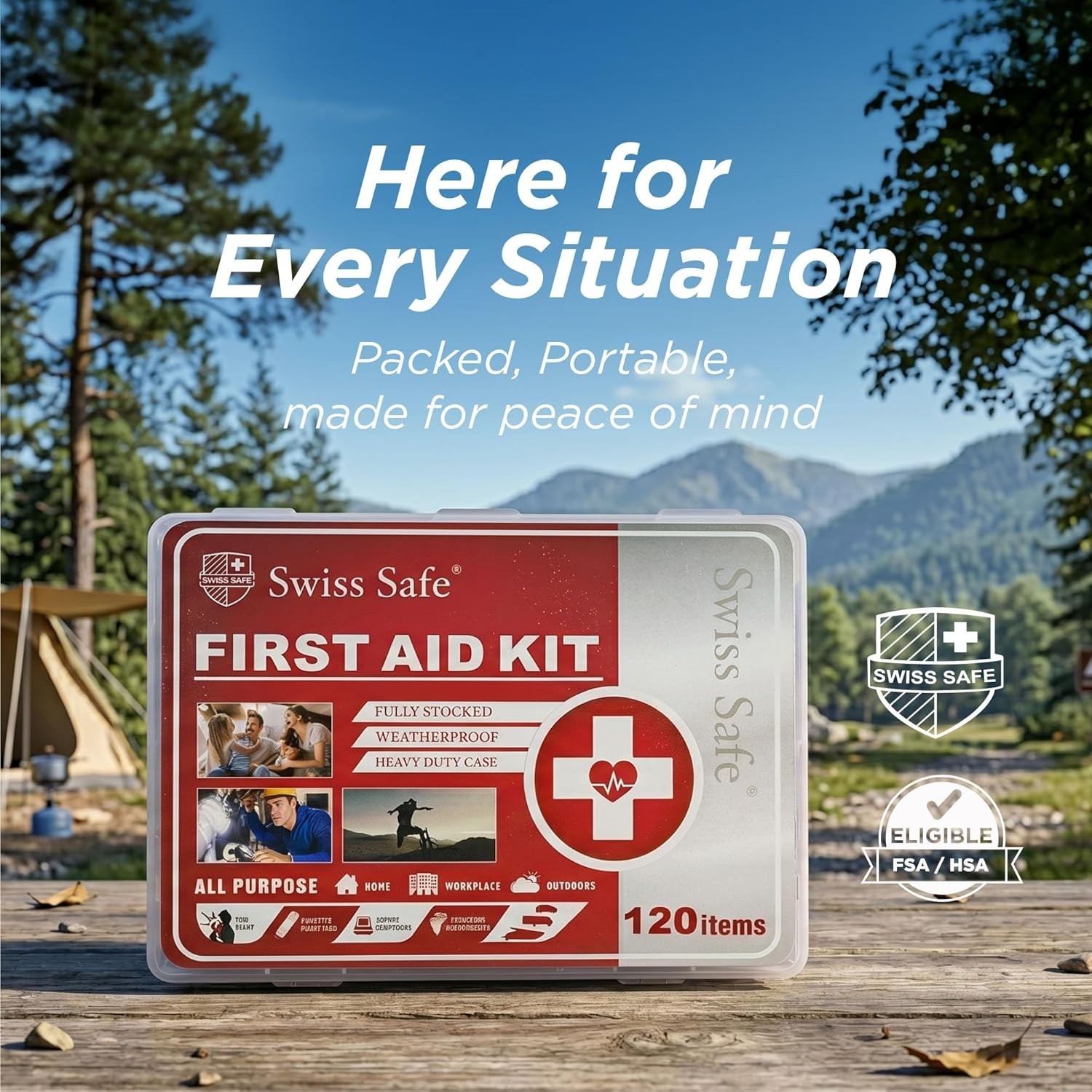 Compact 120-Piece Hard Shell Mini First Aid Kit for Travel & Outdoor Emergencies