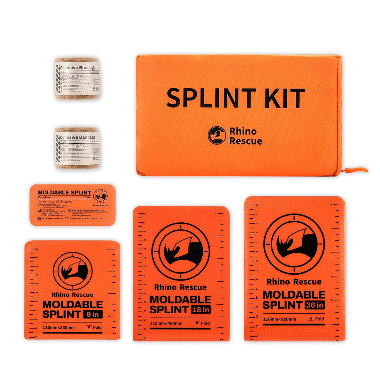 First Aid Splint 36" X 4.3" Orange-Gray, Keep Bones in Position (6, Splint Bundl