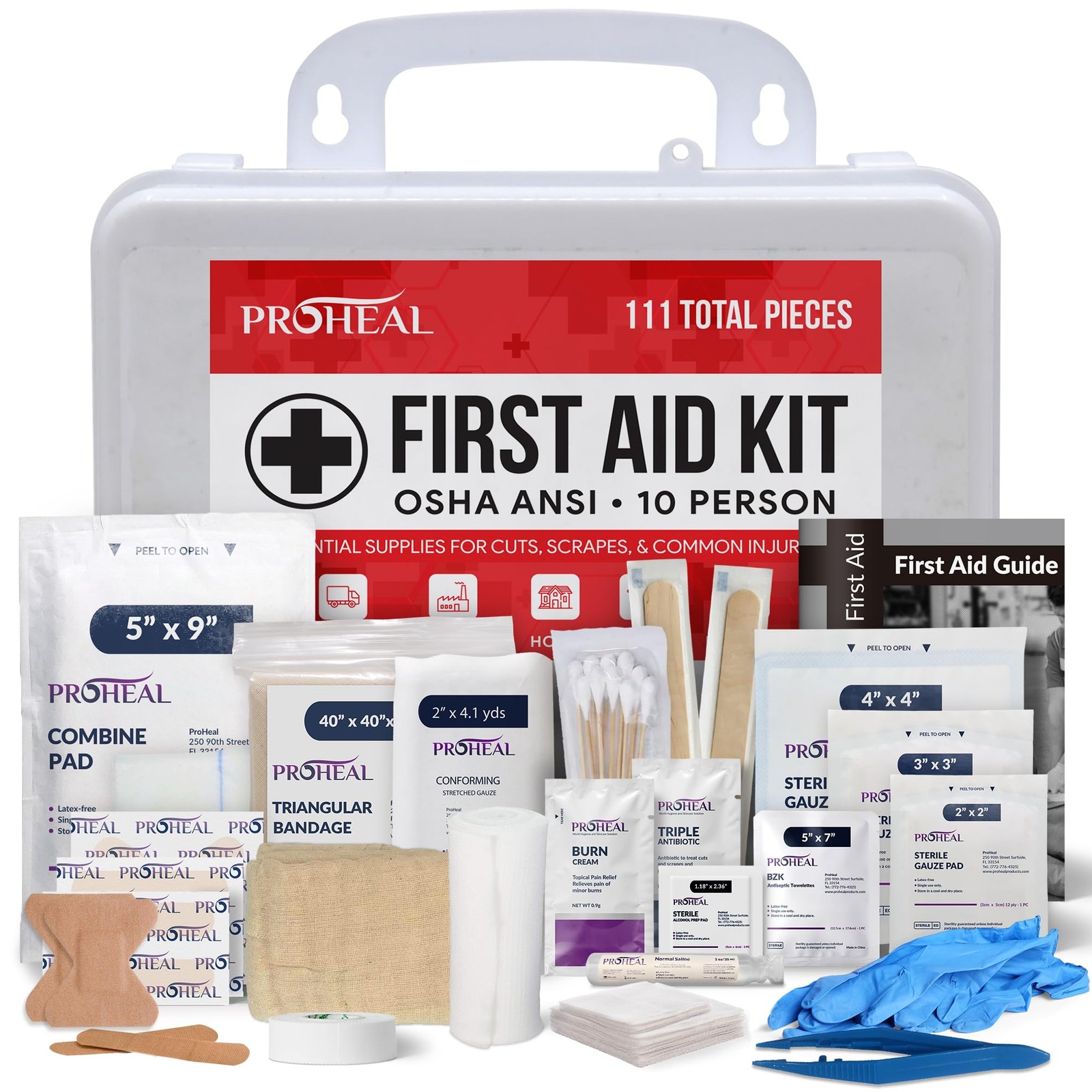 OSHA Compliant First Aid Kit – 10 Person, Type III, ANSI 10 Person Kit, White