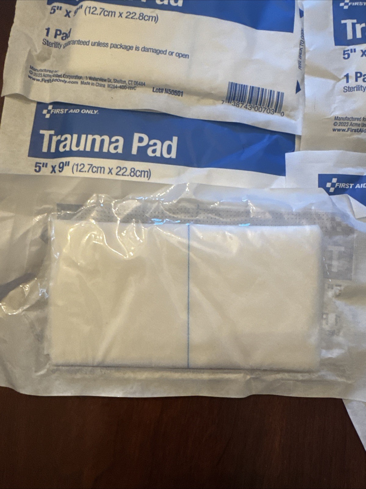 First Aid Only Latex-Free Trauma Pad Refill Set – 6 Sterile 5×9 Inch Pads