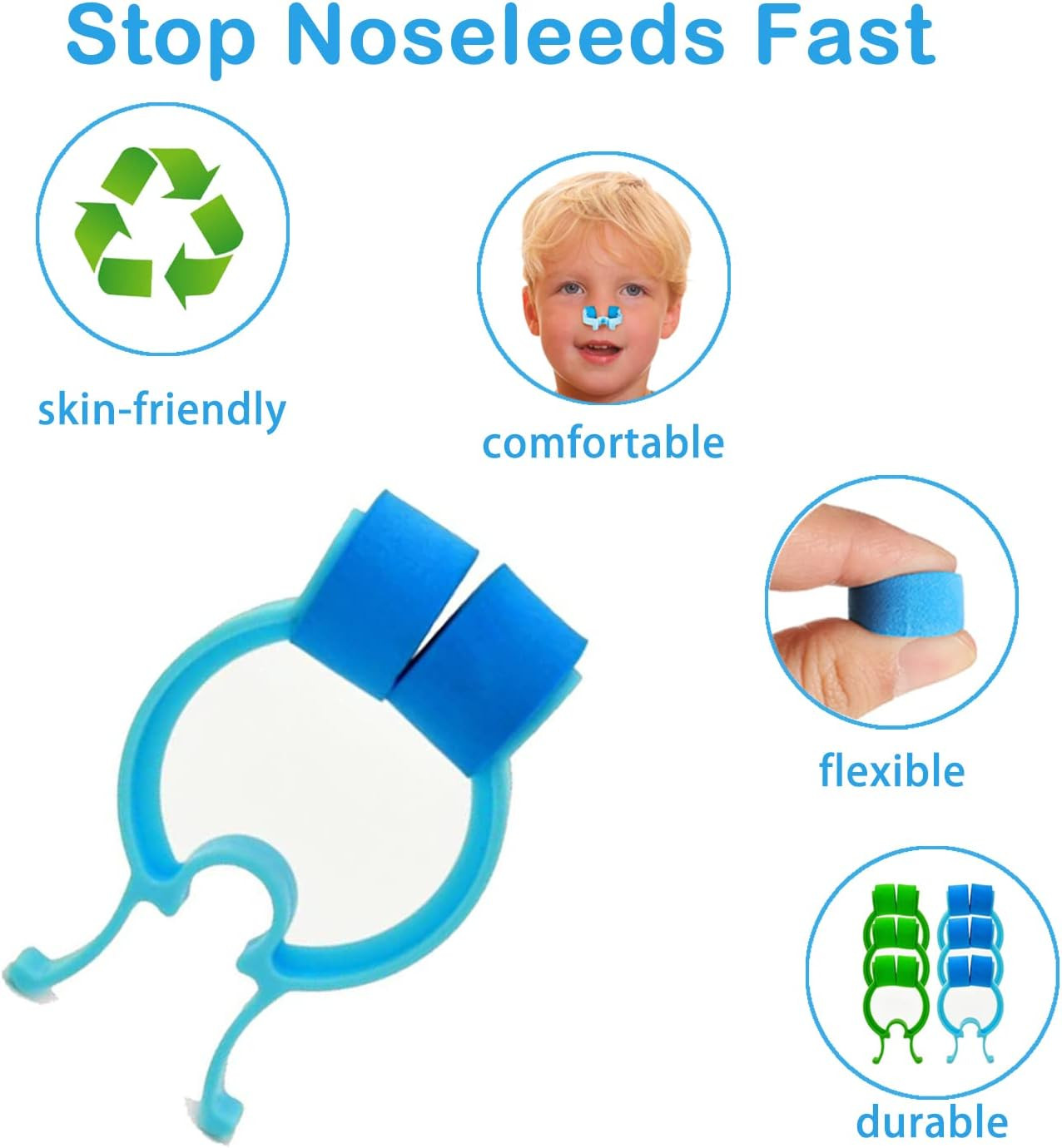 Epistaxis Clip Nose Bleed Stoppers 6 Count Fast Painless First Aid Solution