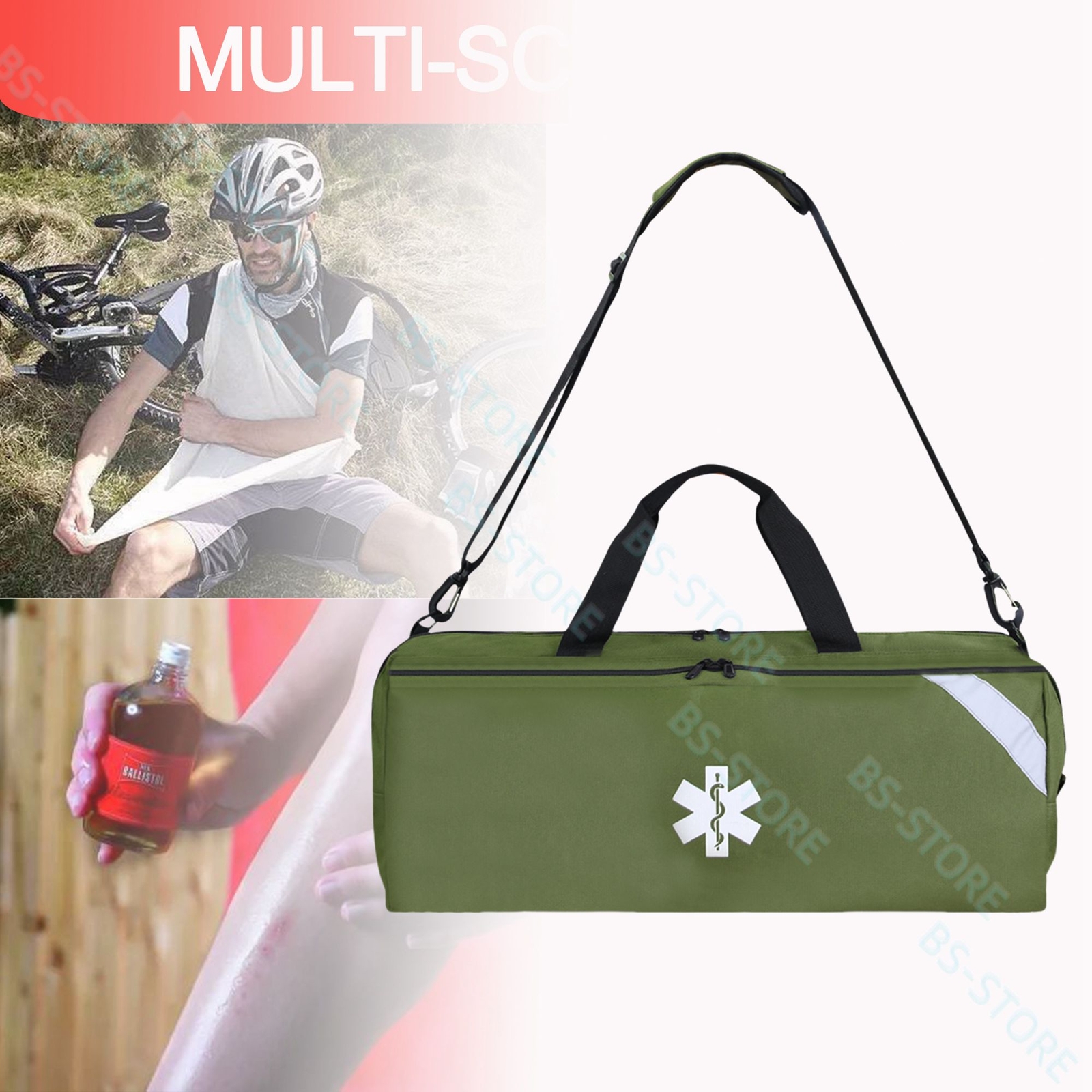 Green Emergency Rescue Backpack First Aid Kits Oxford Cloth Storage Trauma Bag