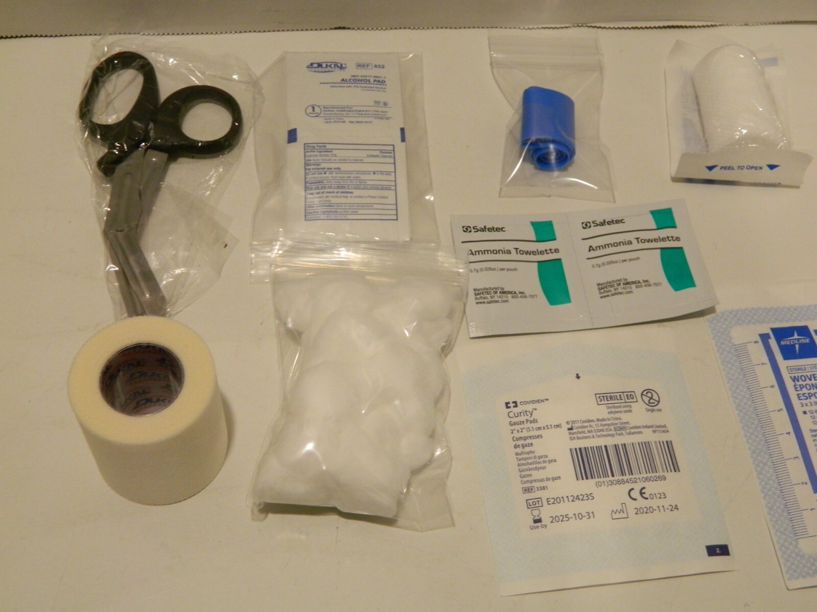 First Aid Kit Gauze, Bandages, Alcohol Pads, Camping, Biking, Hunting