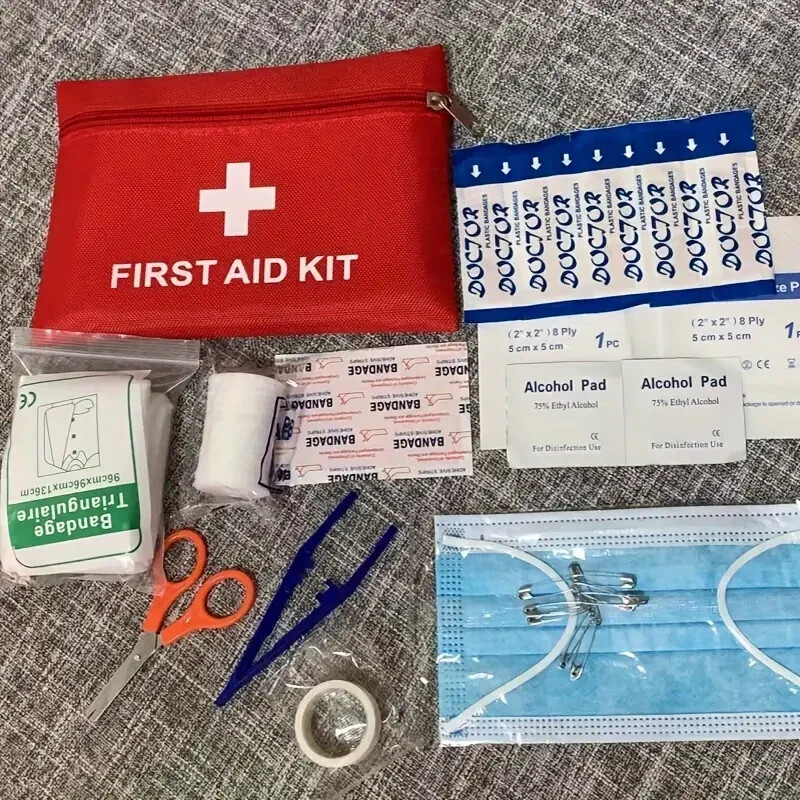 Complete First Aid Kit | Home, Car, Camping, Hiking | Portable & Durable | Red