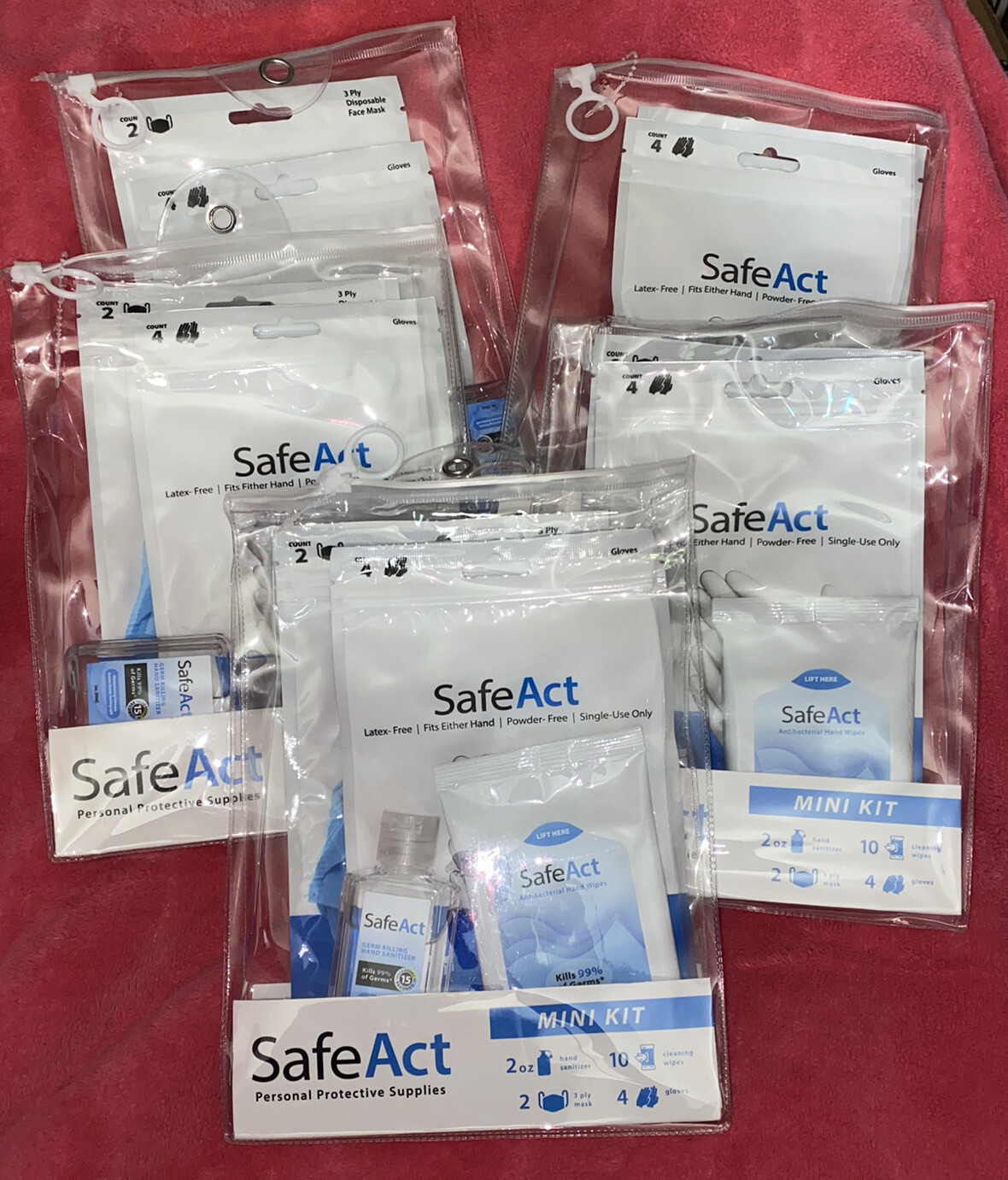 5- SAFE ACT Personal Protective Supply Mini/Travel Kit PPE NEW/SEALED Ships Fast