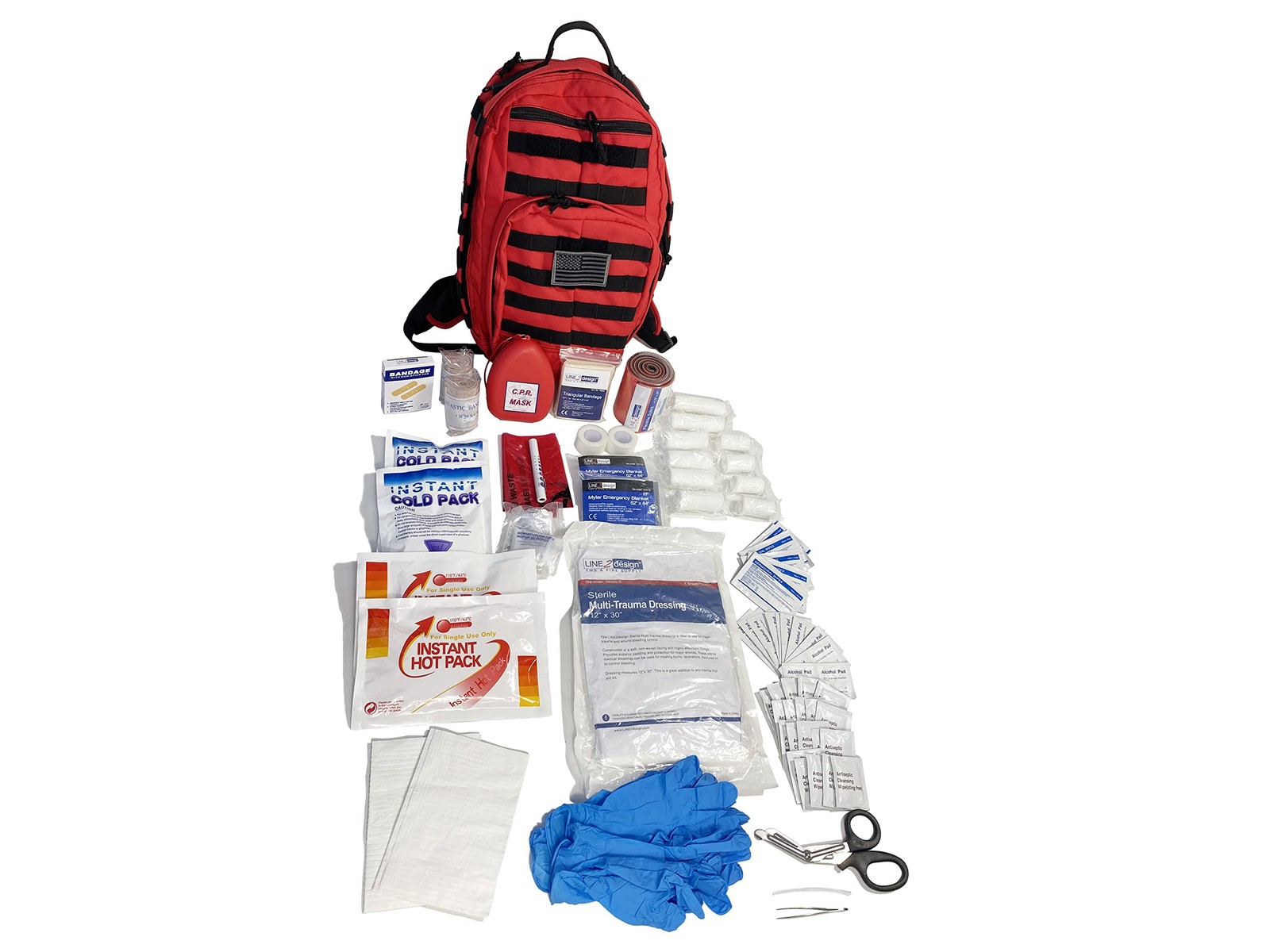 Molle Bag Kit 15 Compartments – Emergency Survival First Aid Trauma Backpack