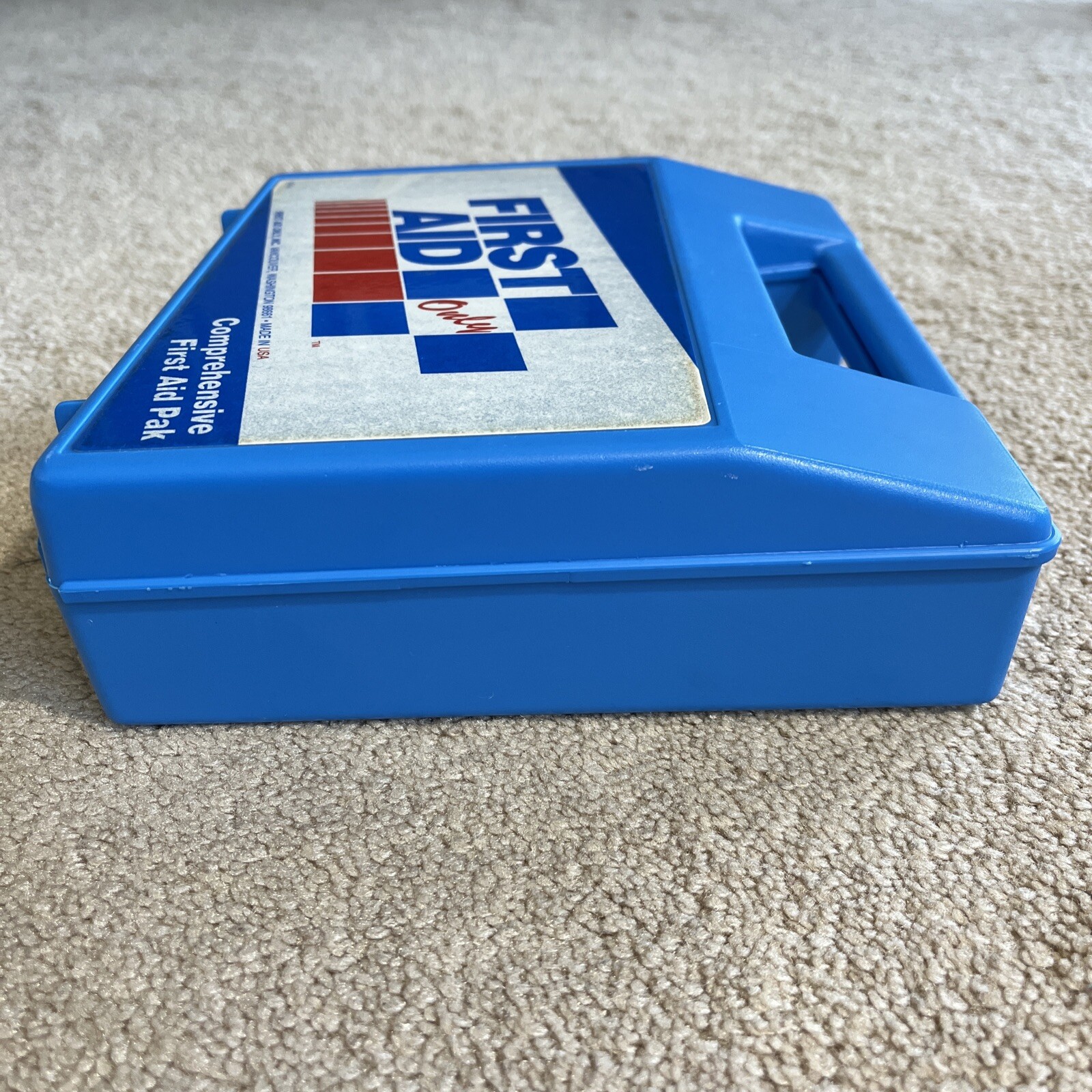 VINTAGE First Aid Only Inc 9” X 8” Comprehensive Pak Case BLUE * MADE IN THE USA