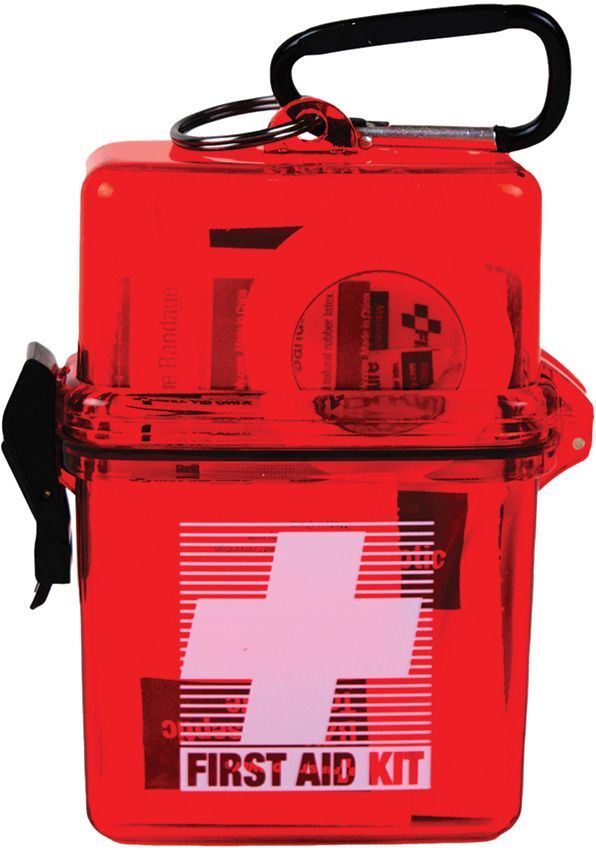 First Aid Only Outdoor Kit Essential Items In Waterproof Case Carabiner Clip