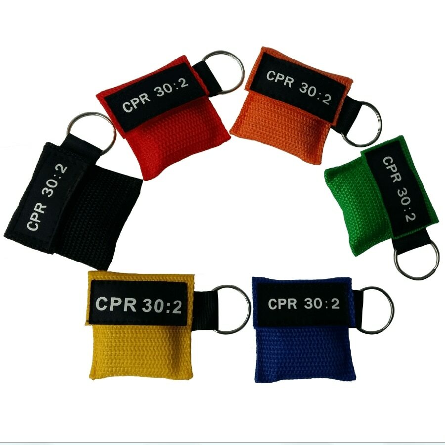 12 pcs CPR Mask Keychain Key Ring Face Shield first aid kits cpr face shields